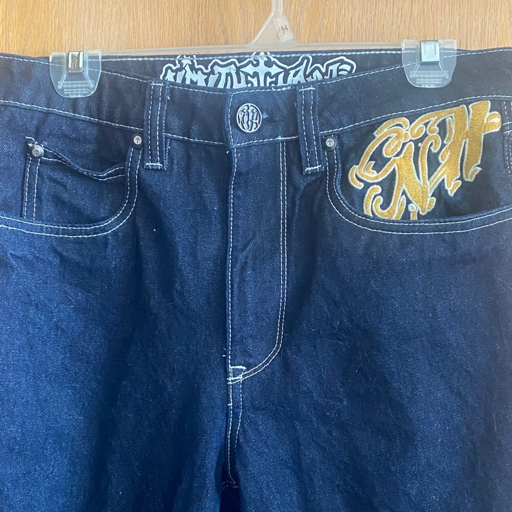 Men's Black Jeans with Gold Detail - Picture 2 of 4